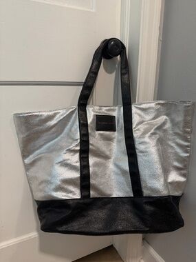 Vintage Victoria's Secret Silver and Black Tote Bag